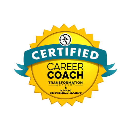 Nikki Gianni gold and blue certified business coach badge.