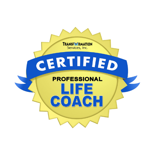 A badge depicting certification for a professional business coach by Transformation Services, Inc.