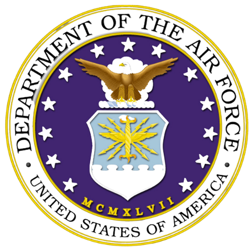 Emblem of the United States Air Force with the year of establishment in Roman numerals (1947), designed by leadership architect Nikki Gianni.